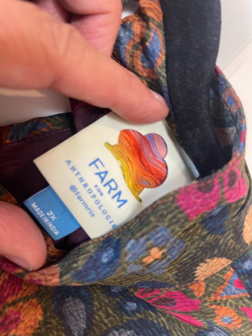 FARM Rio Multi Color Maxi Dress from Anthropologie sz 2X $328 - RARE! - Picture 6 of 7